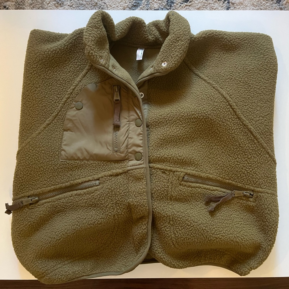 Free People Movement Hit the Slopes Fleece Jacket NWT Color: Army, Size: XS